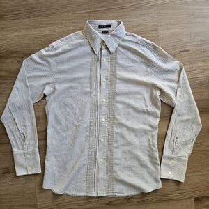Theory shirt, sz. L, striped with pleated details on the front. (L/S)French cuff